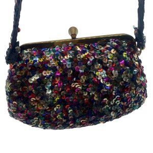 Vintage Garay Sequined Gold Clasp Purse Wallet Formal HOCO Special Event